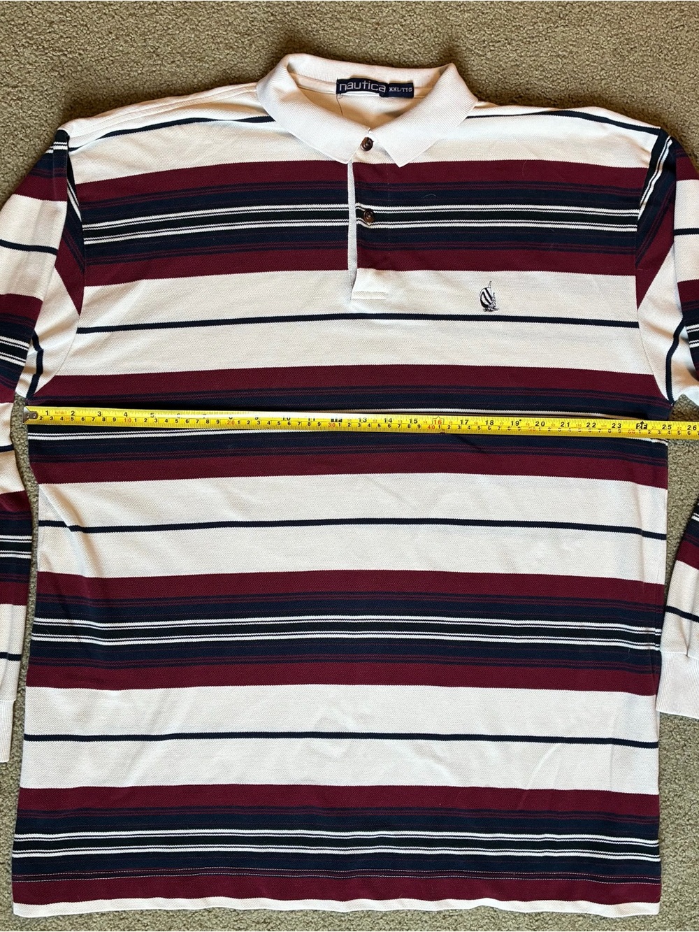 Nautica Long Sleeve Polo/Dress Shirt Combo Striped 100% Cotton Men's XXL - Picture 4 of 10